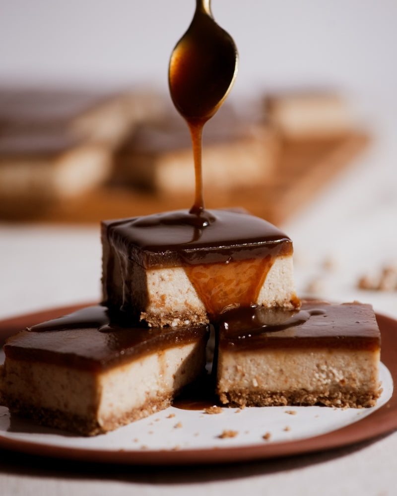 Miso Caramel Tahini & Tigernut Cheesecake Bar