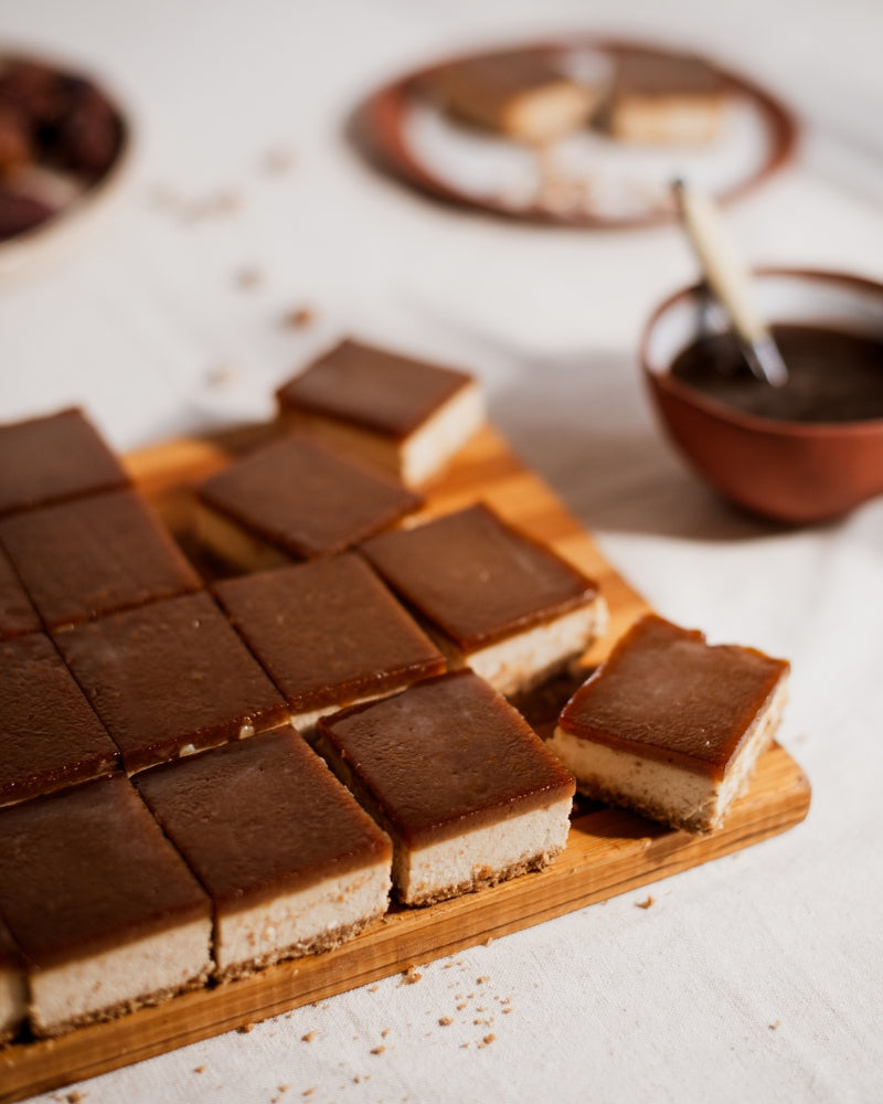 Miso Caramel Tahini & Tigernut Cheesecake Bar