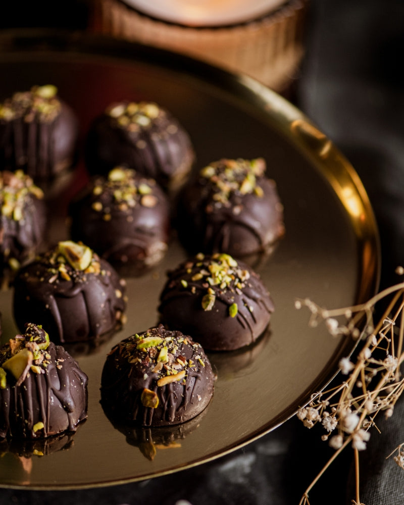 Pistachio & Hazelnut Dark Chocolate Domes
