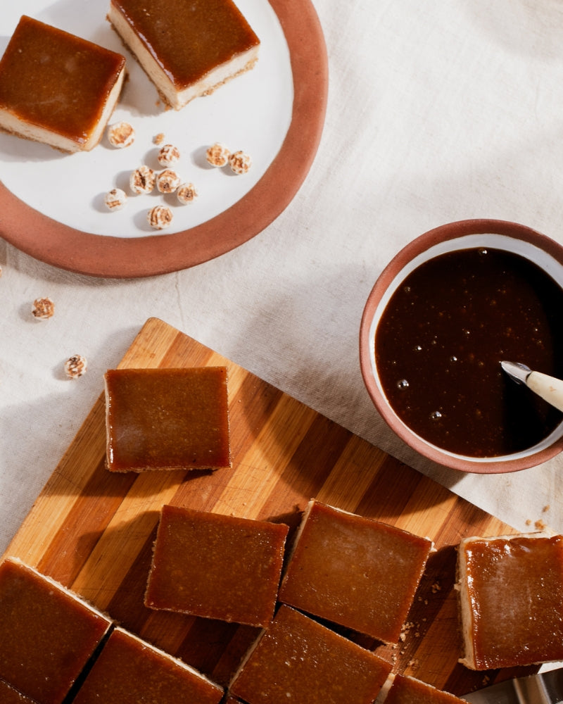 Miso Caramel Tahini & Tigernut Cheesecake Bar