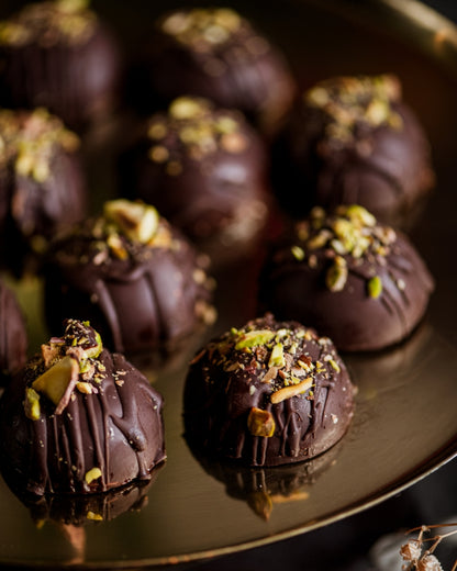 Pistachio & Hazelnut Dark Chocolate Domes