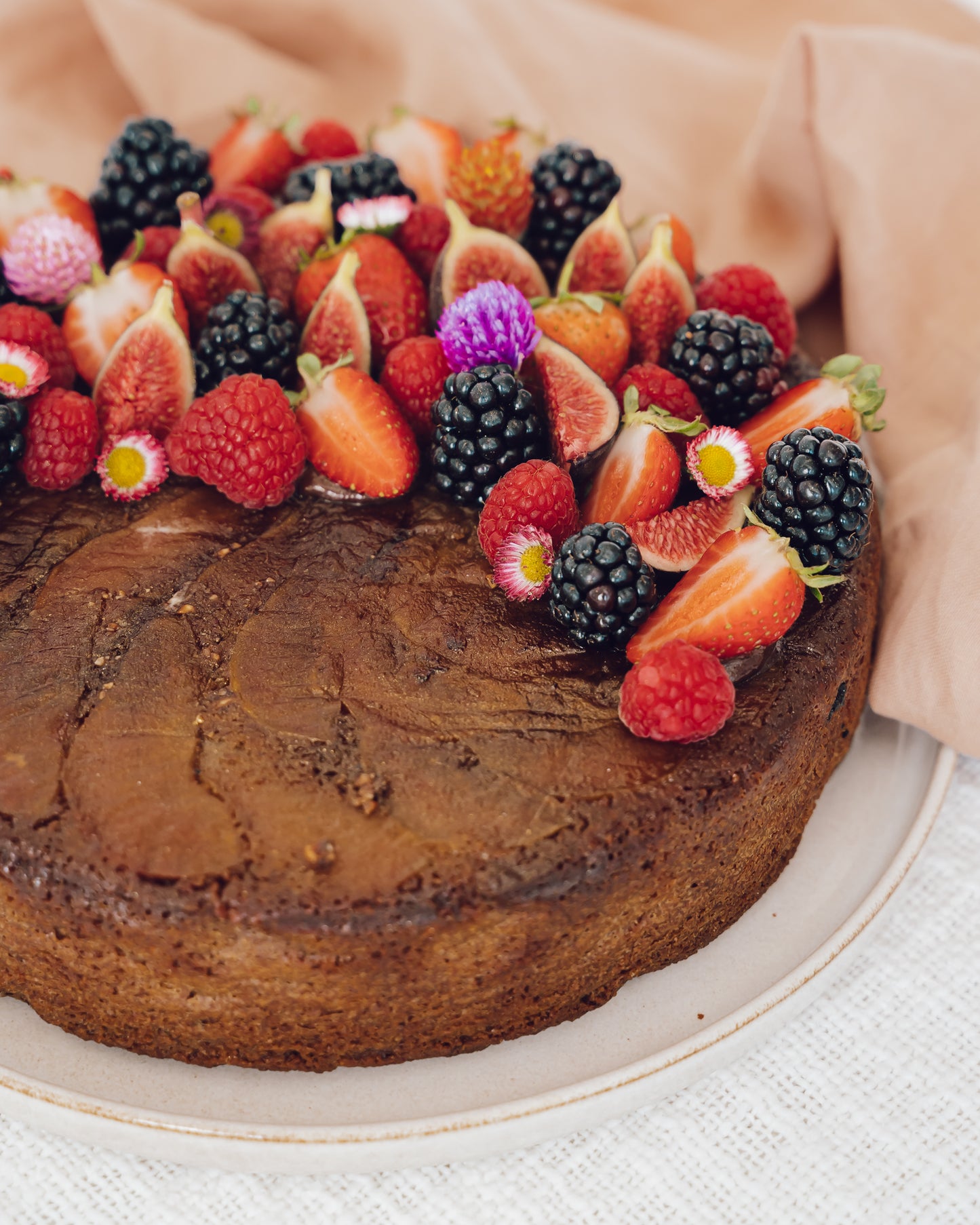 Pear, Almond & Polenta Cake