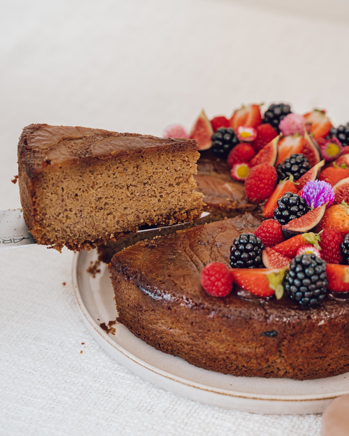 Pear, Almond & Polenta Cake