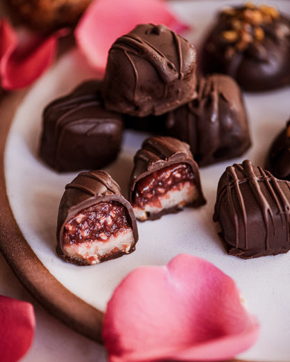 Cashew Rose and Raspberry Hearts