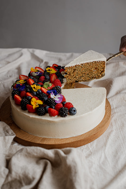 Carrot, Kale & Cinnamon Cake with Creamed Cottage Cheese Icing