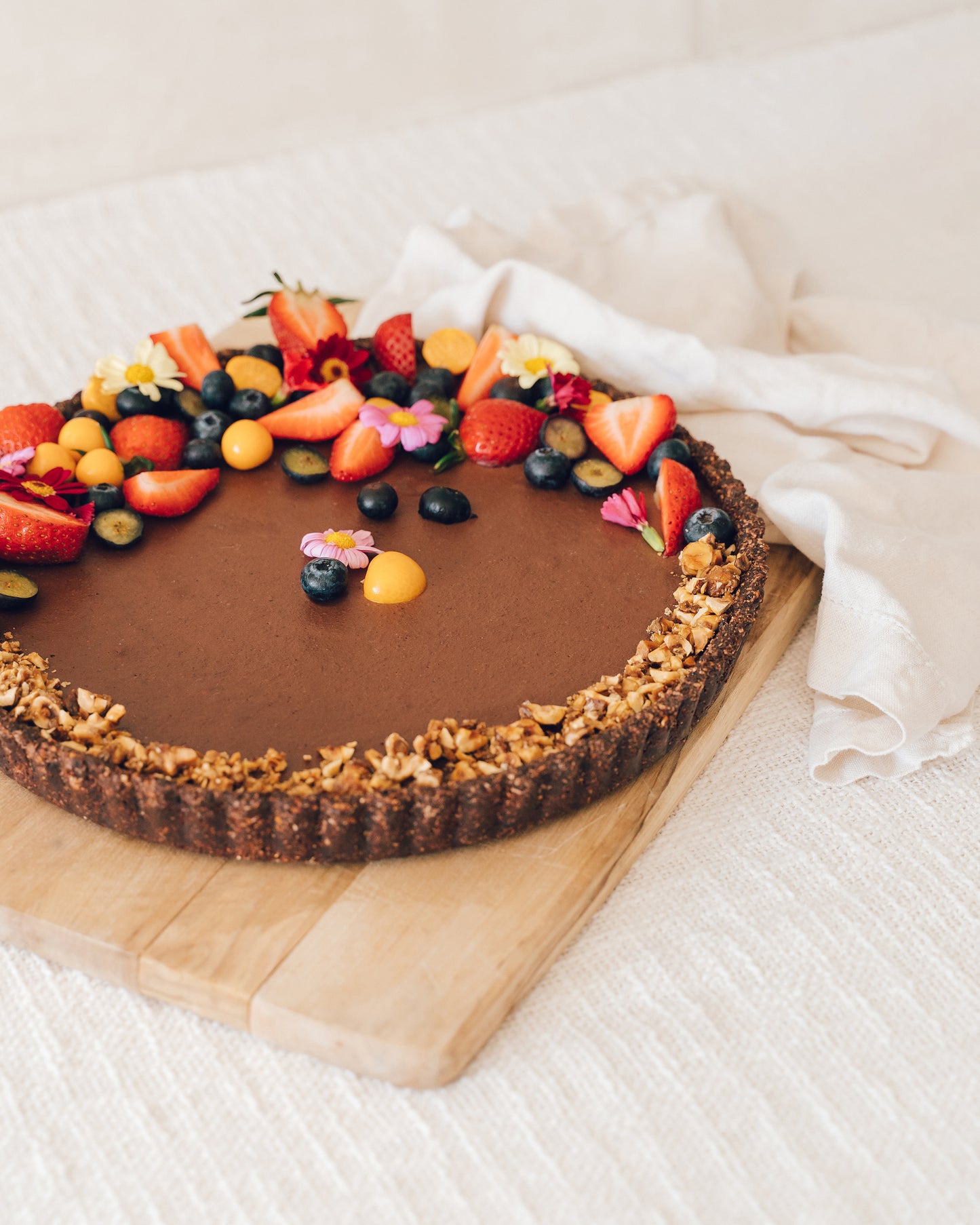 Round Chocolate Hazelnut Tart