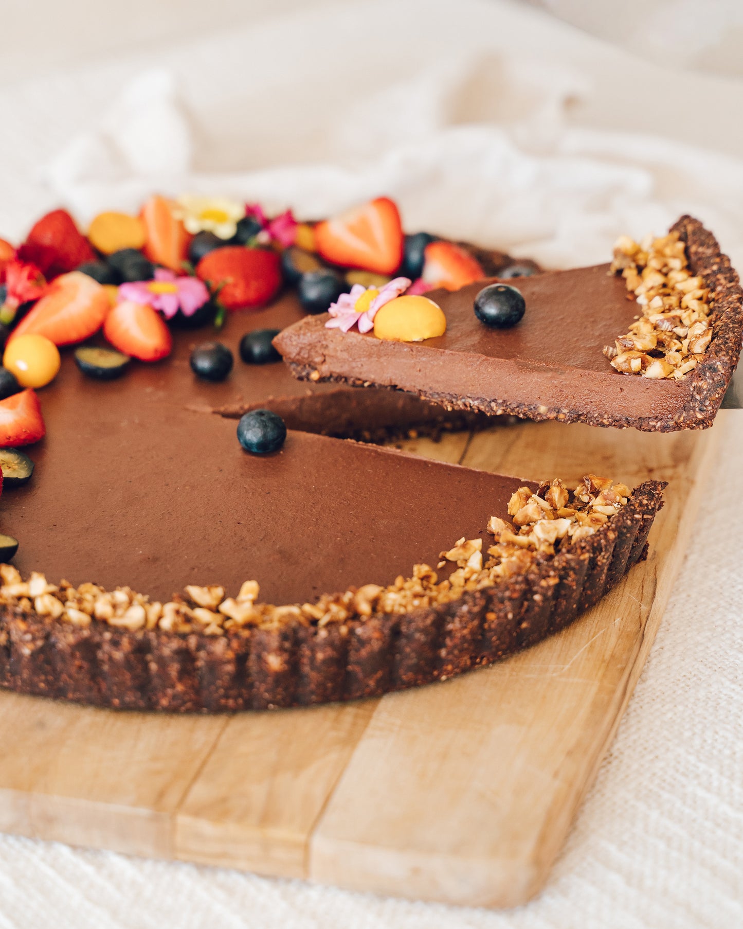 Round Chocolate Hazelnut Tart