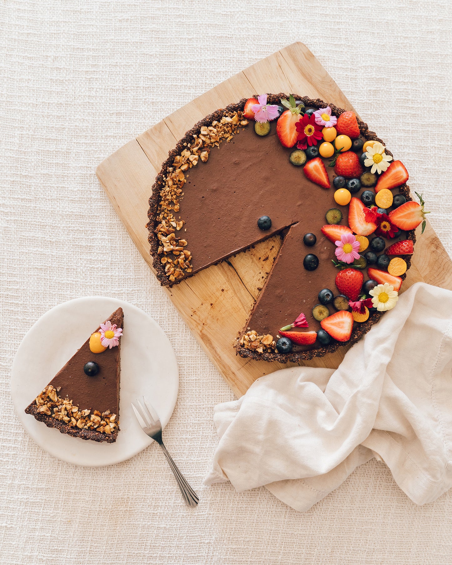 Round Chocolate Hazelnut Tart