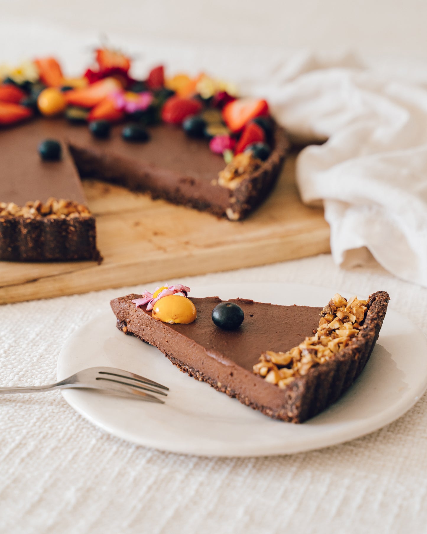 Round Chocolate Hazelnut Tart